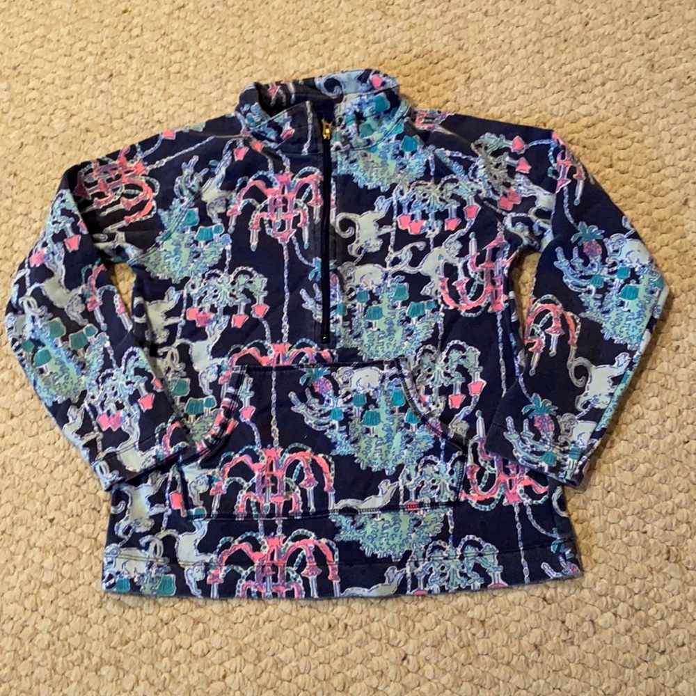 Girls Lily Pulitzer monkey quarter zip
